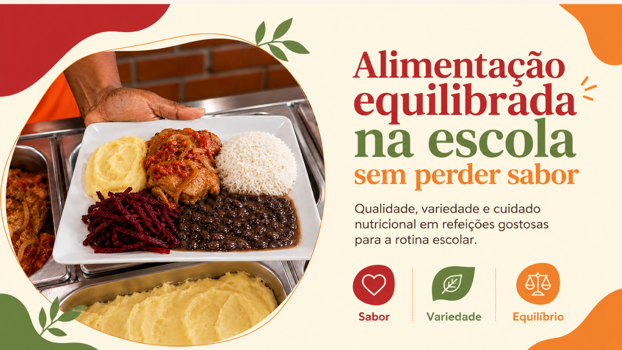 Alimentação equilibrada na escola com sabor